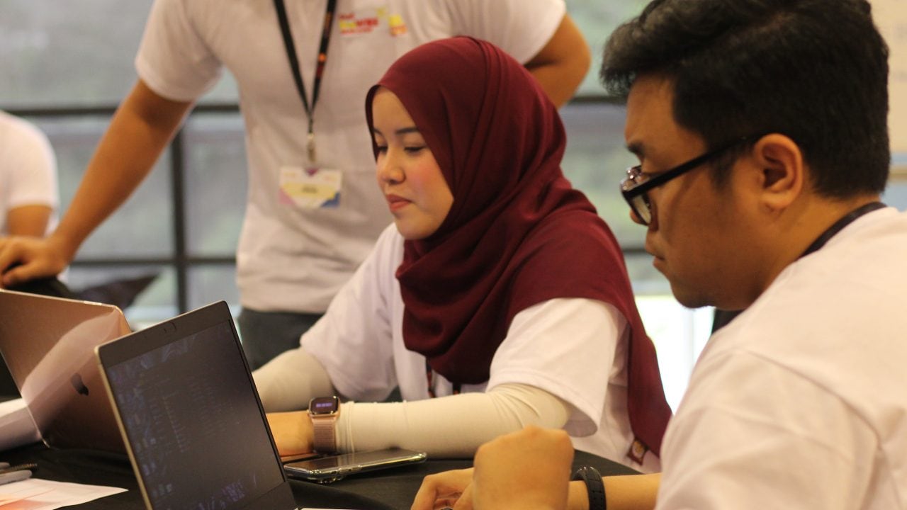 Participant preparing for presentation